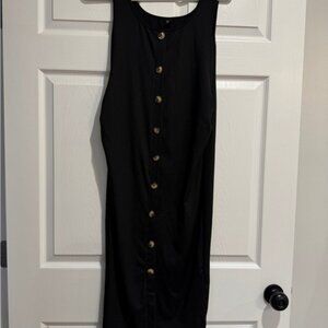 Maternity: Black Button-Down Dress